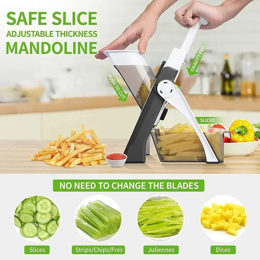 4 In 1 Vegetable Cutter Chopper Adjustable Multi-function Cutter